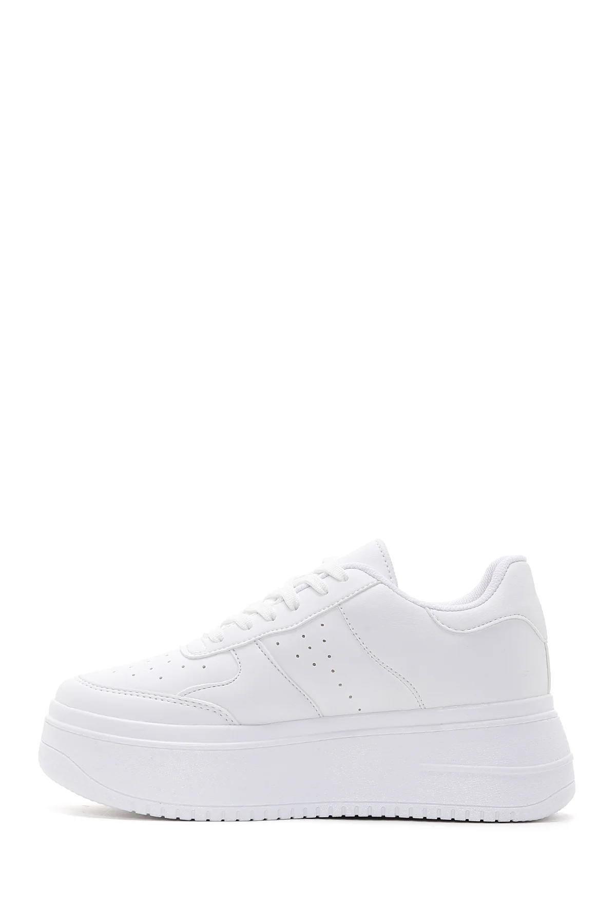 Kadın Beyaz Kalın Tabanlı Sneaker - Image 2