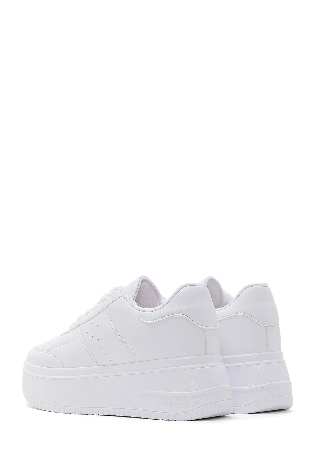 Kadın Beyaz Kalın Tabanlı Sneaker - Image 5