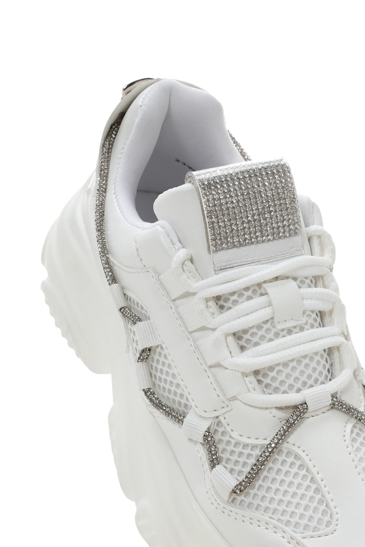 Kadın Beyaz Kalın Tabanlı Sneaker - Image 11