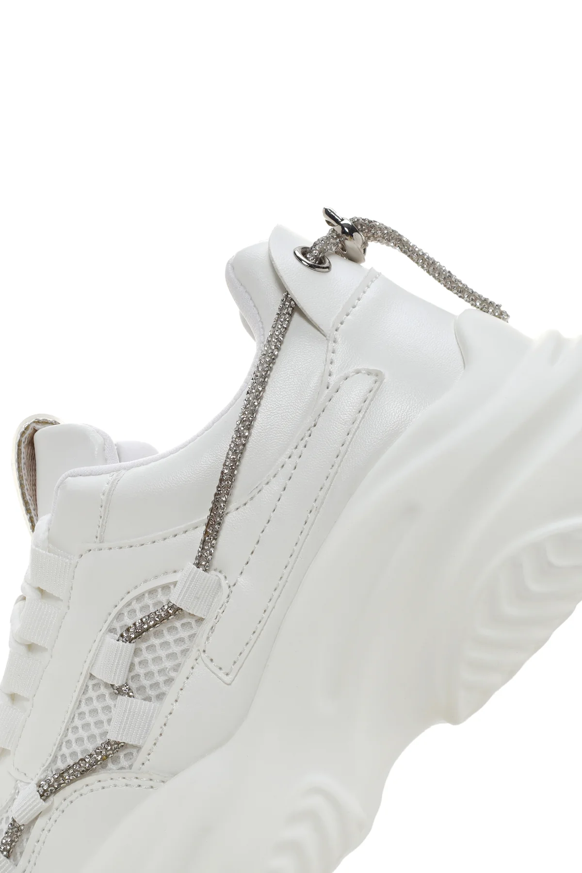 Kadın Beyaz Kalın Tabanlı Sneaker - Image 7