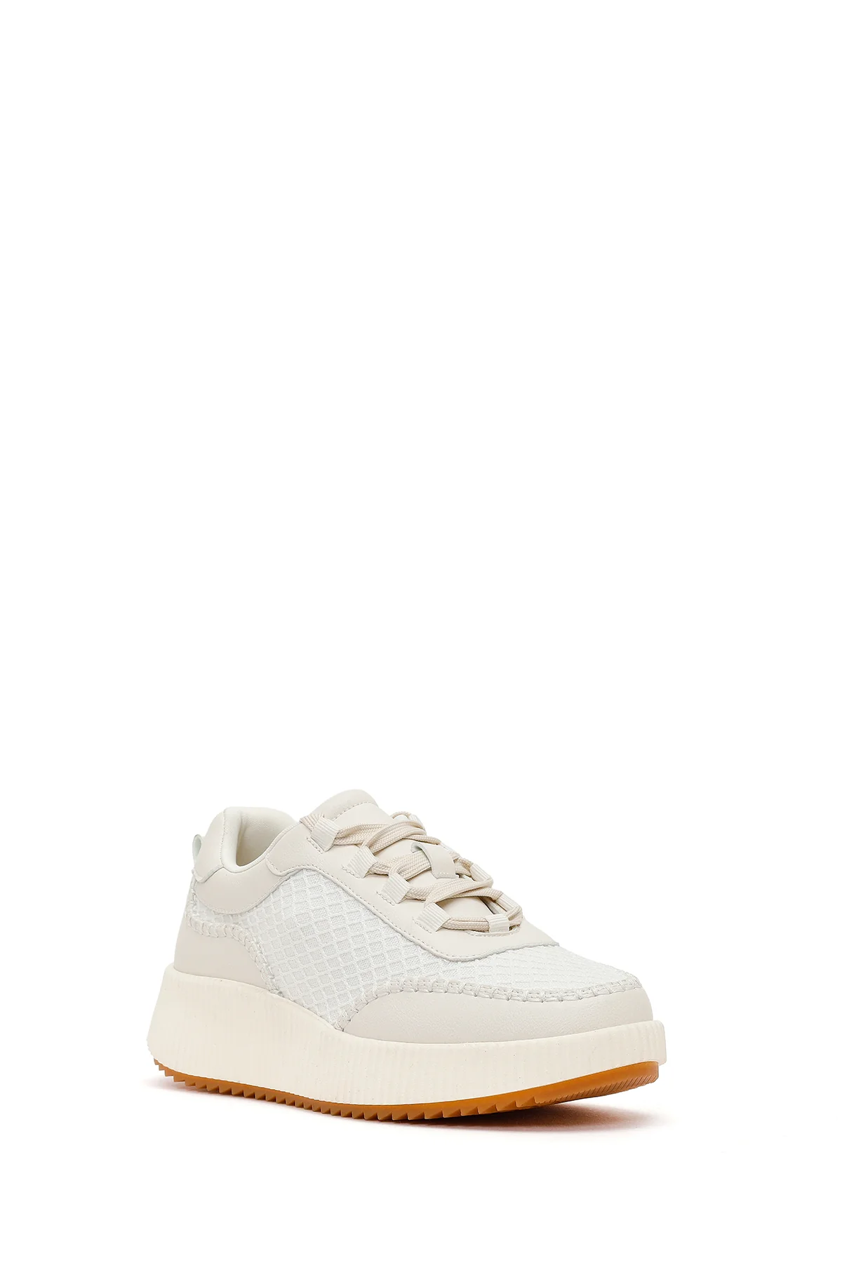 Kadın Beyaz Kalın Tabanlı Sneaker - Image 7