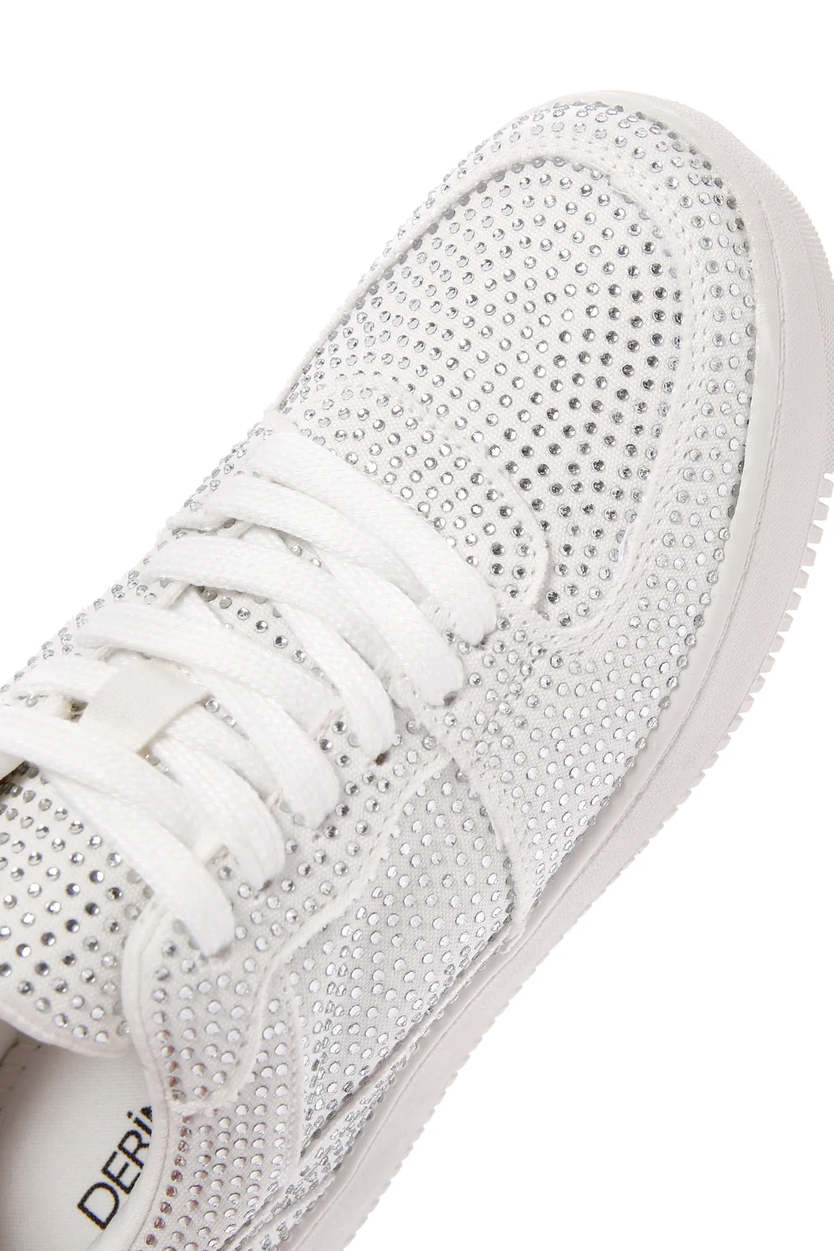 Kadın Beyaz Kalın Tabanlı Taşlı Sneaker - Image 9