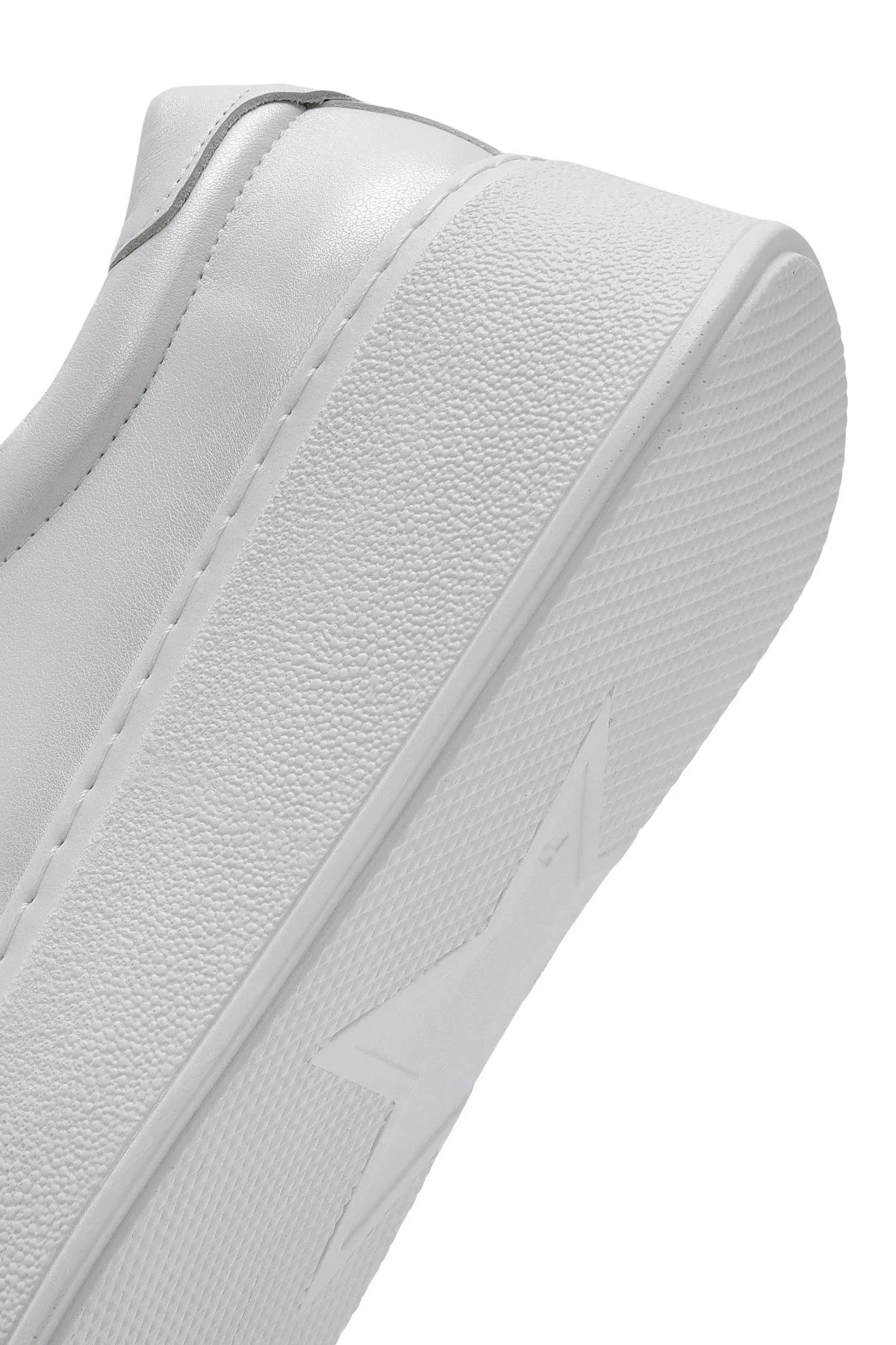 Kadın Beyaz Kalın Tabanlı Yandan Fermuarlı Bağcıklı Deri Sneaker - Image 8