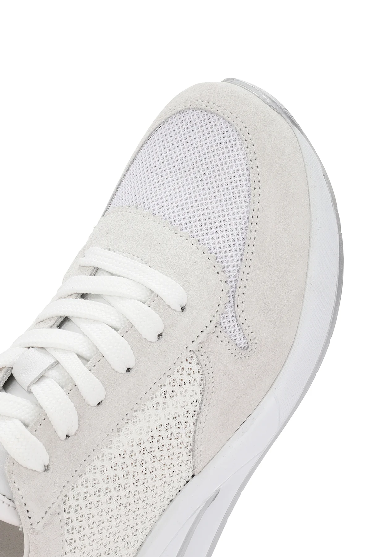 Kadın Beyaz Kalın Topuklu Bağcıklı Deri Sneaker - Image 9