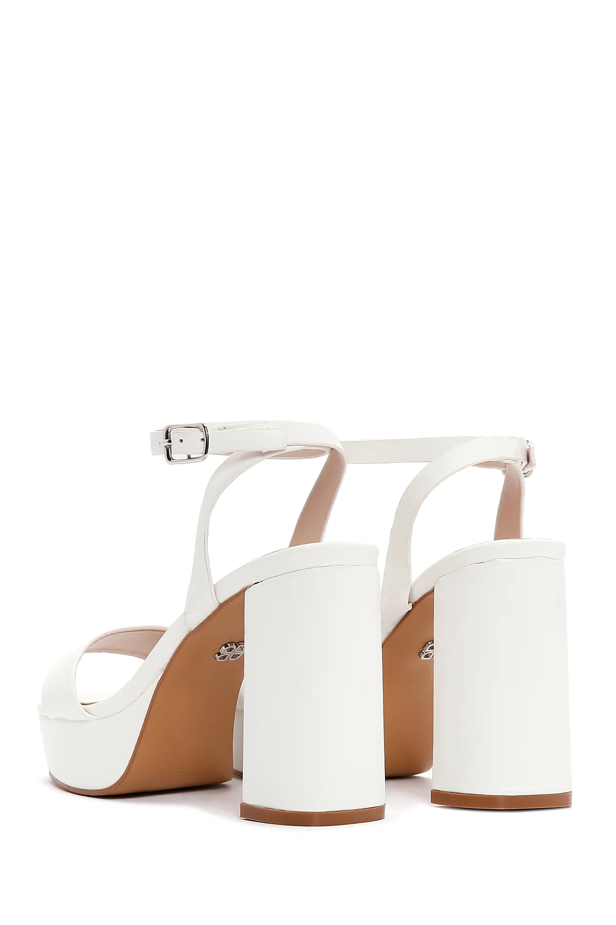 Kadın Beyaz Kalın Topuklu Platform Sandalet - Image 6