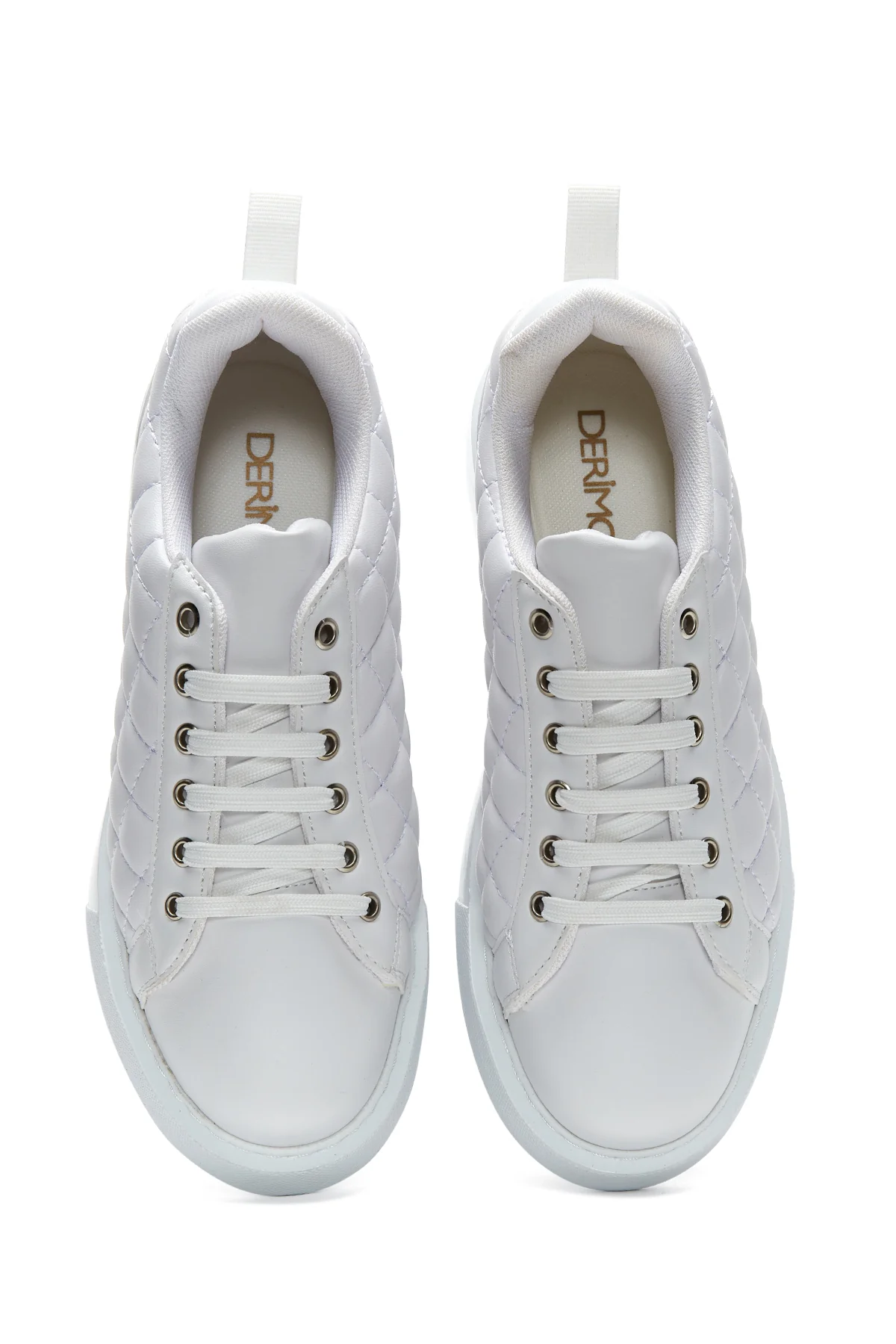 Kadın Beyaz Kapitone Kalın Tabanlı Sneaker - Image 6