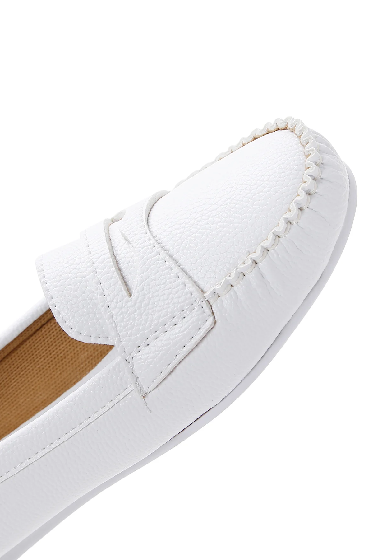 Kadın Beyaz Loafer - Image 7