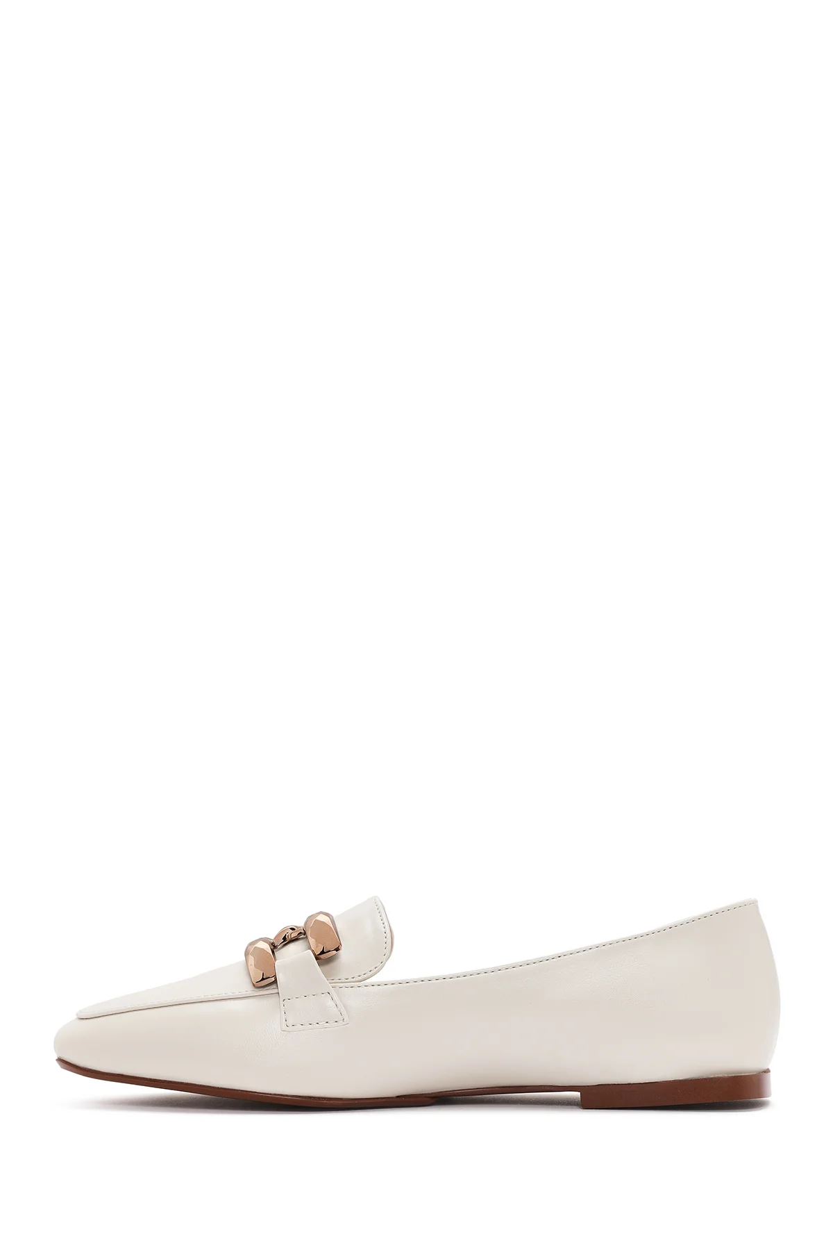 Kadın Beyaz Maskülen Loafer - Image 2