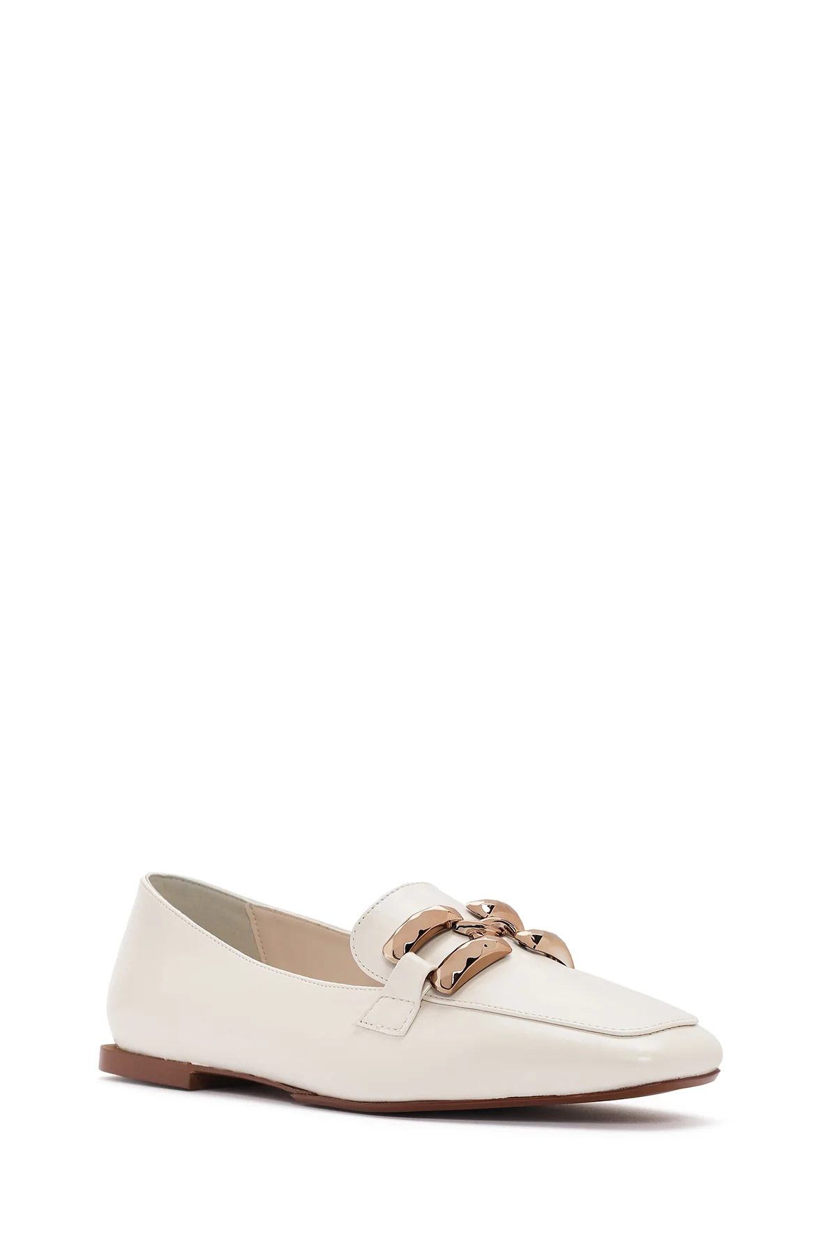 Kadın Beyaz Maskülen Loafer - Image 6