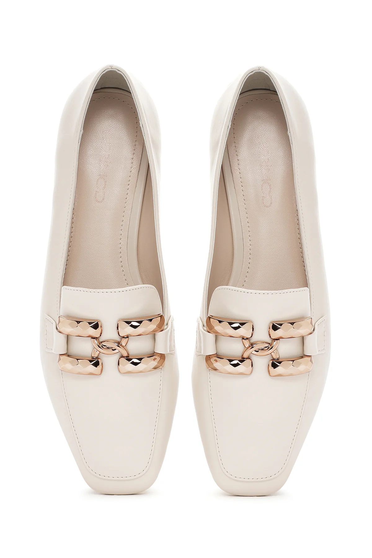 Kadın Beyaz Maskülen Loafer - Image 7