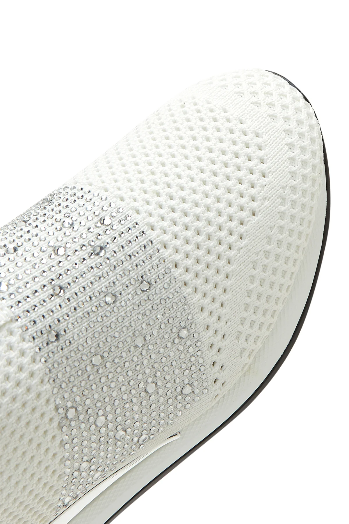 Kadın Beyaz Taşlı Kalın Tabanlı Sneaker - Image 8