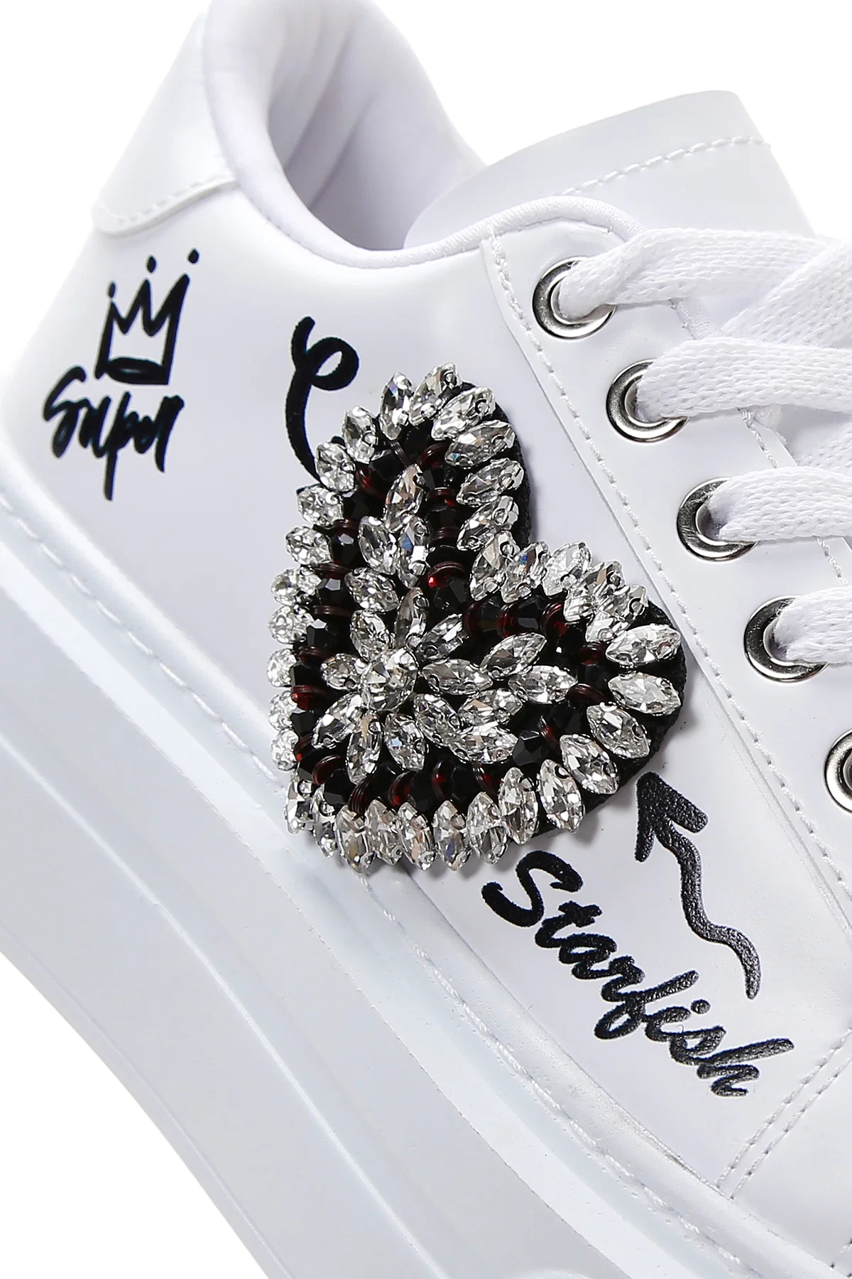 Kadın Beyaz Taşlı Sneaker - Image 11