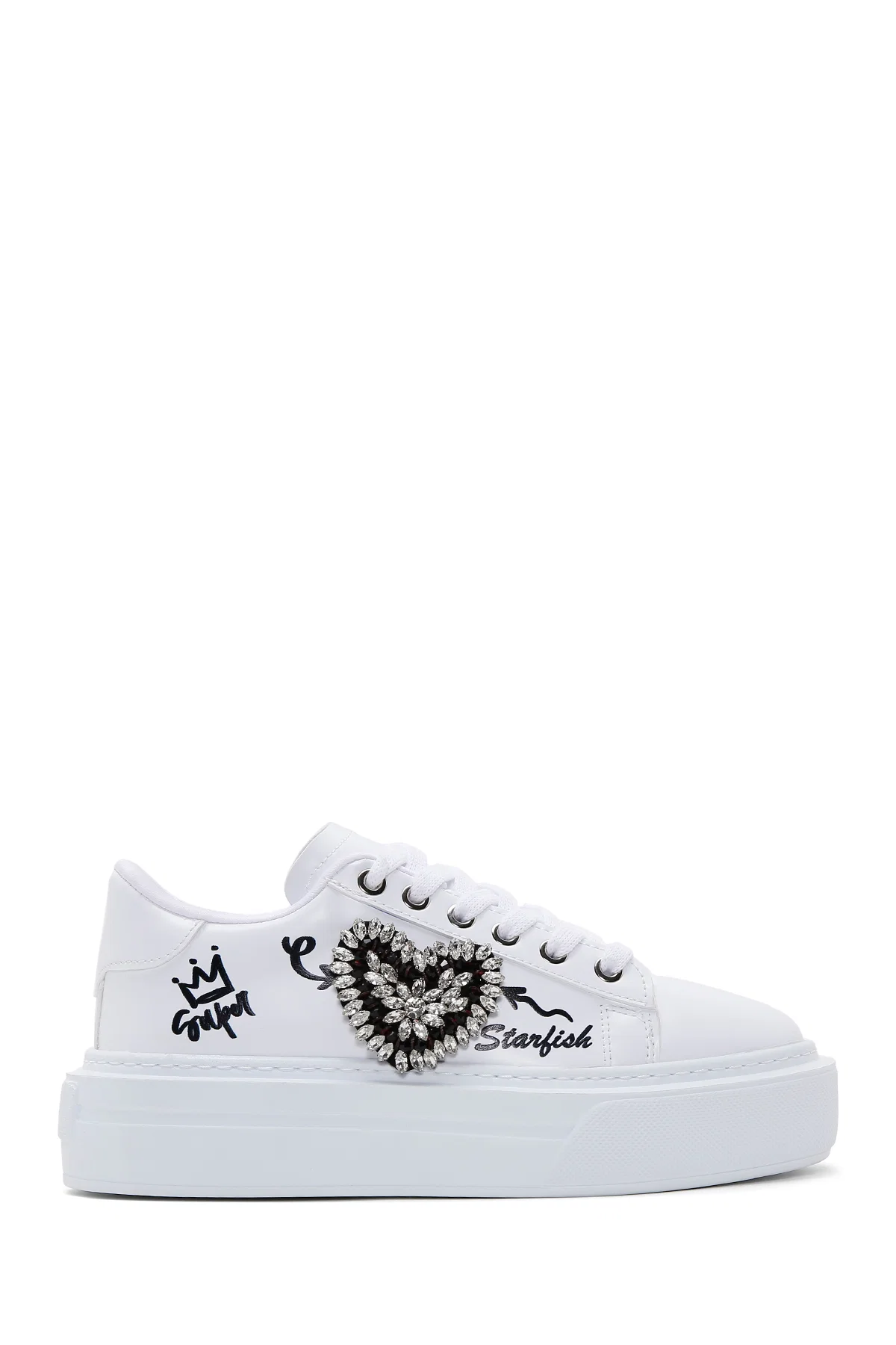 Kadın Beyaz Taşlı Sneaker - Image 2