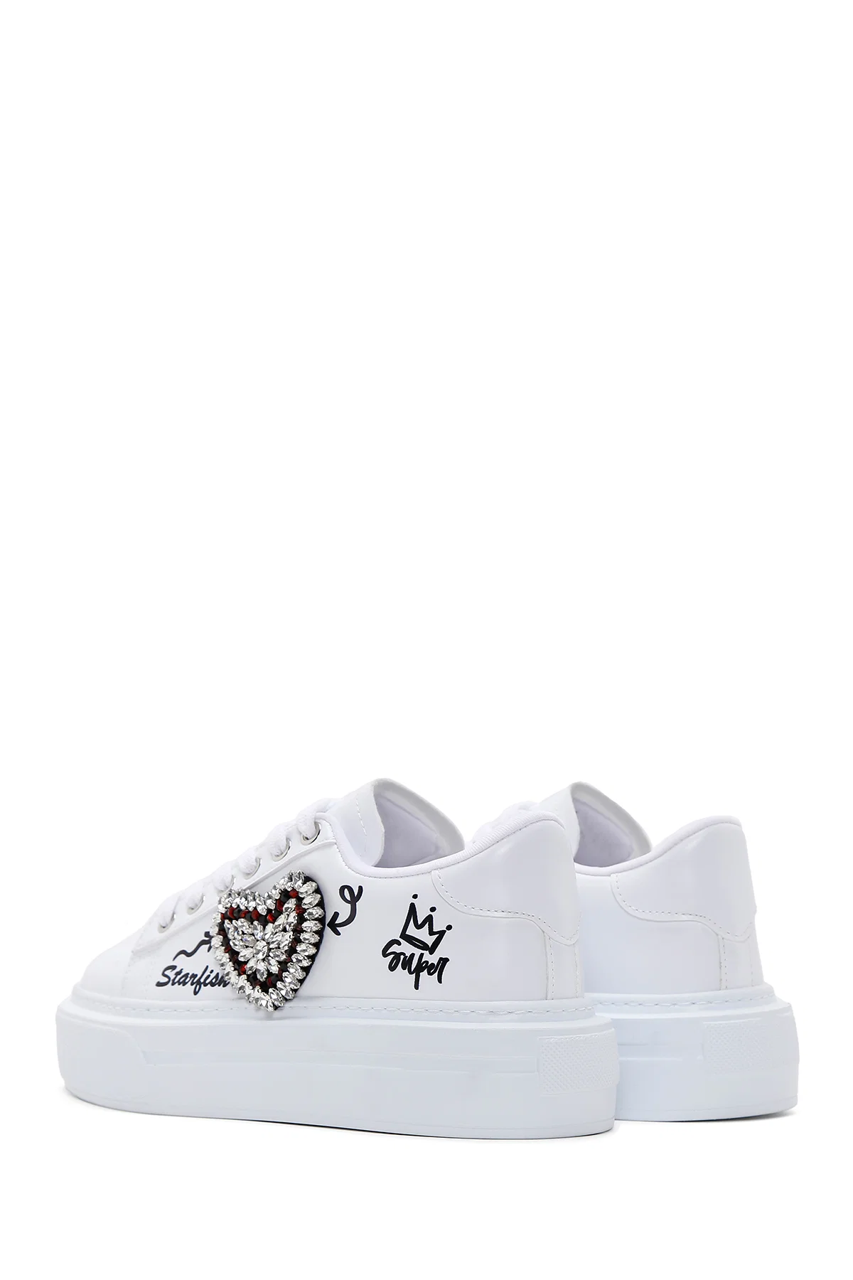 Kadın Beyaz Taşlı Sneaker - Image 6
