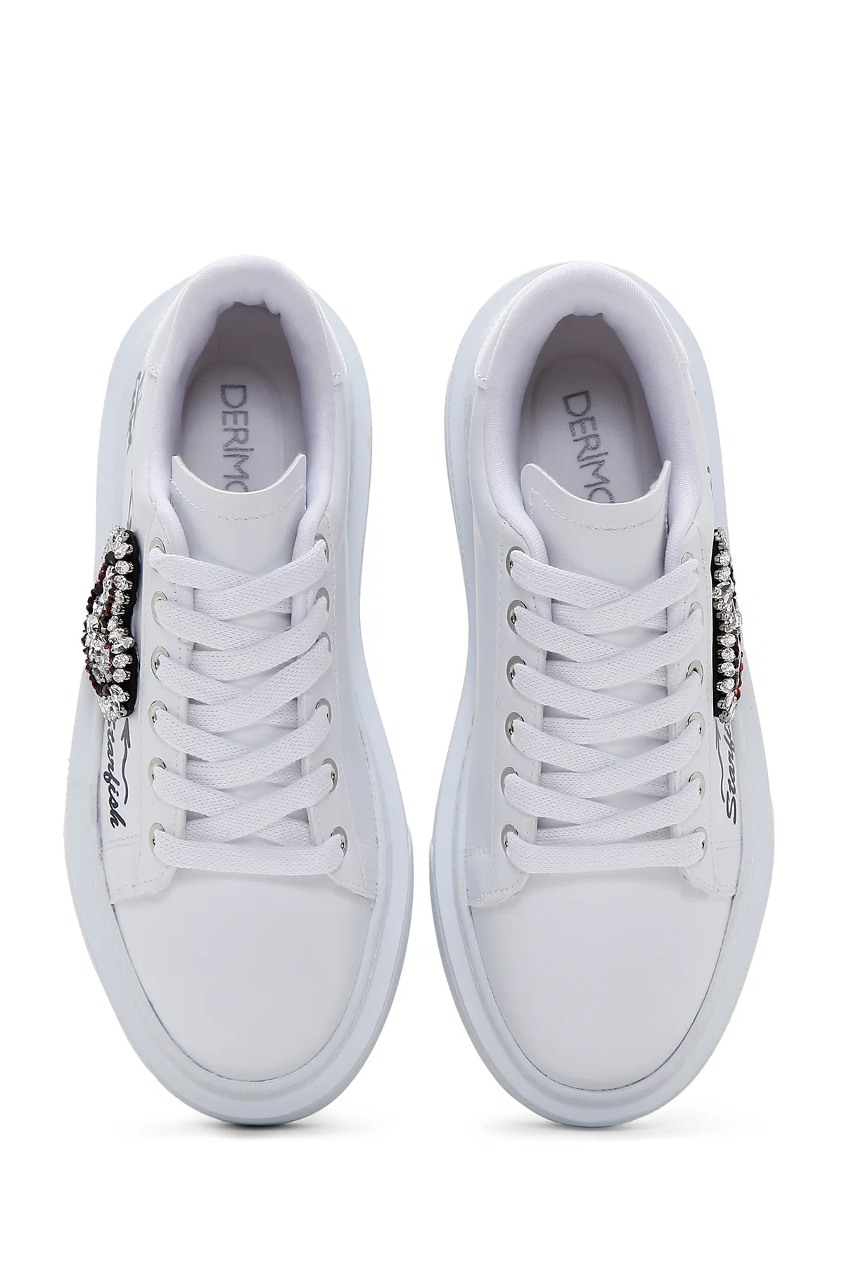 Kadın Beyaz Taşlı Sneaker - Image 7