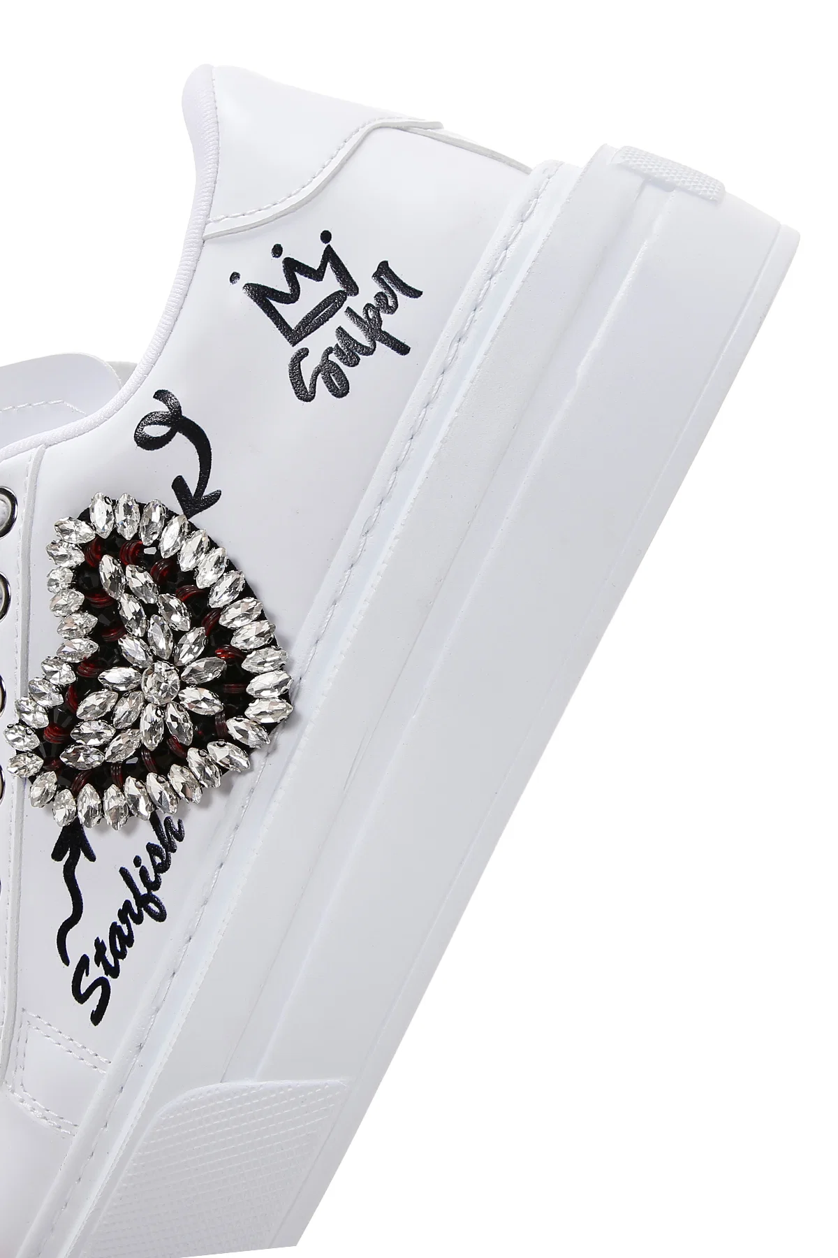 Kadın Beyaz Taşlı Sneaker - Image 8
