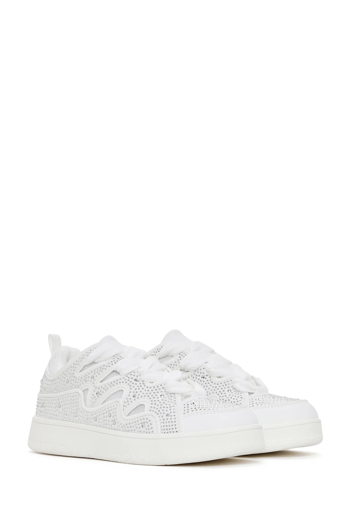 Kadın Beyaz Taşlı Sneaker - Image 3
