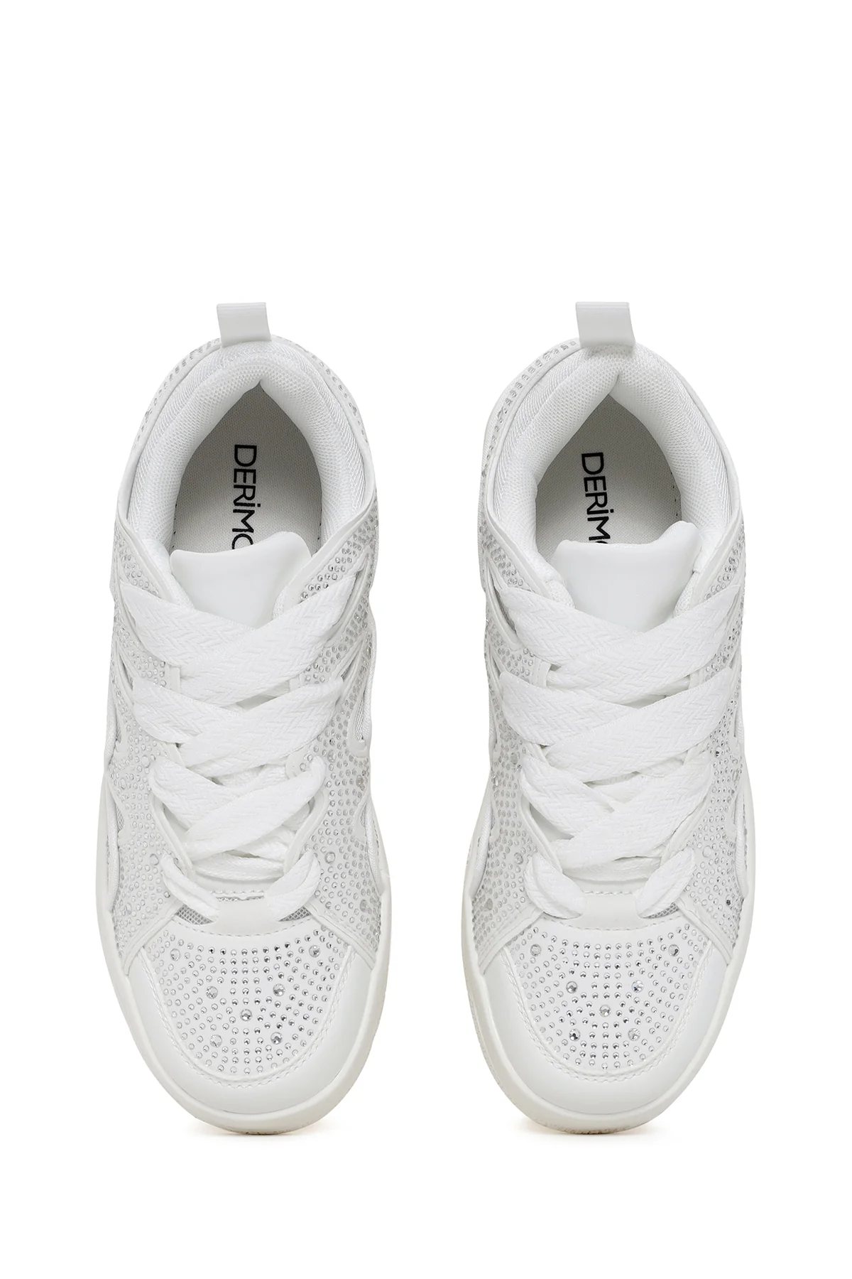 Kadın Beyaz Taşlı Sneaker - Image 6