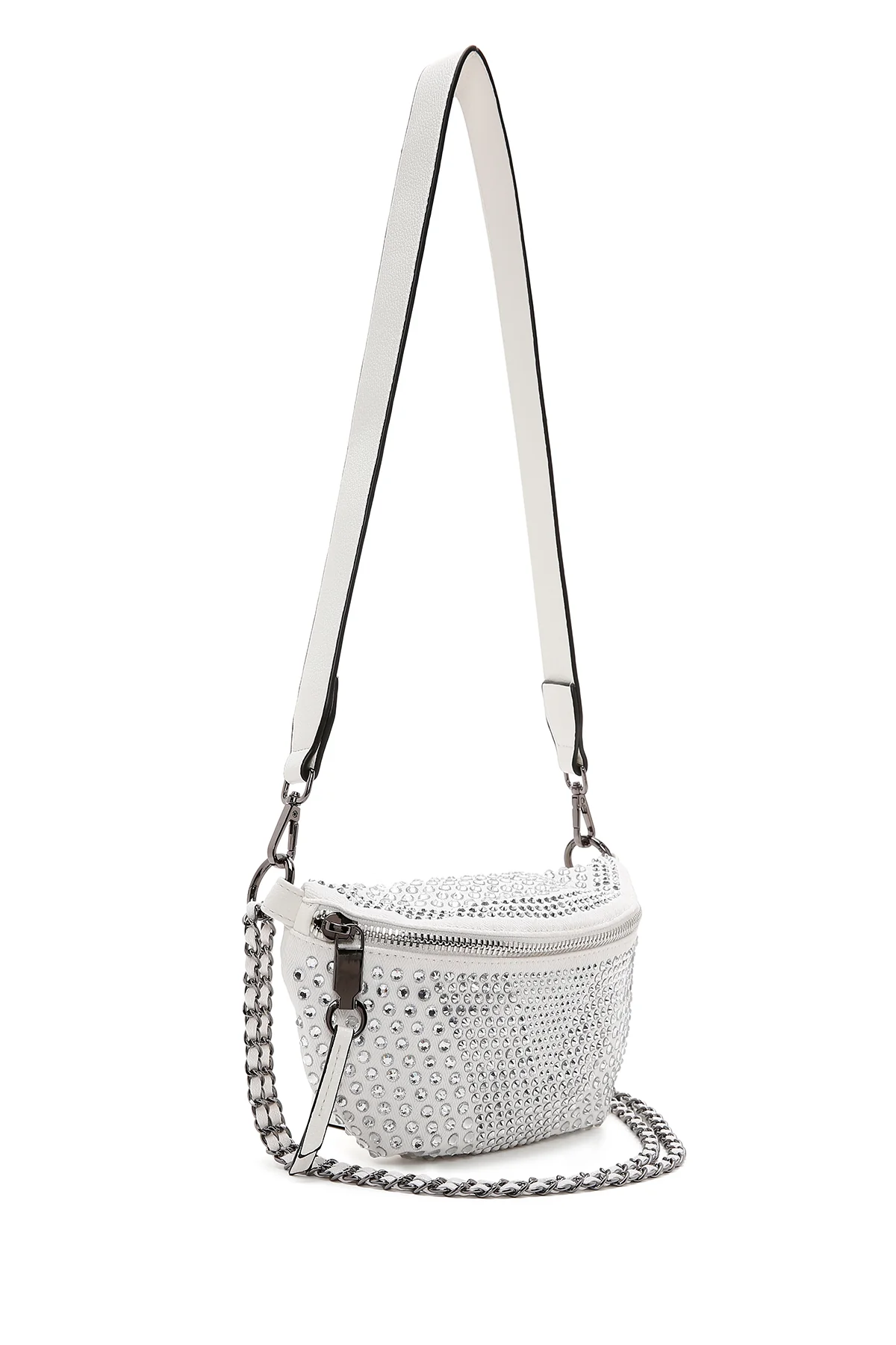 Kadın Beyaz Zincir Askılı Çapraz Çanta - Image 6