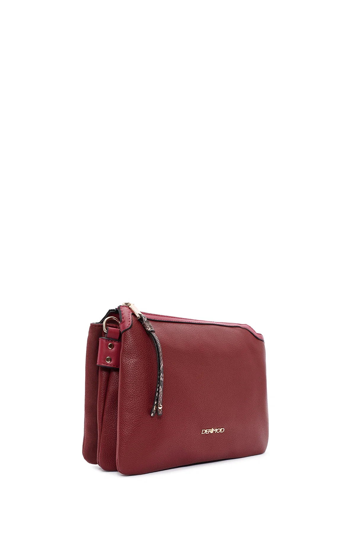 Kadın Bordo Aksesuar Detaylı Çapraz Çanta - Image 5