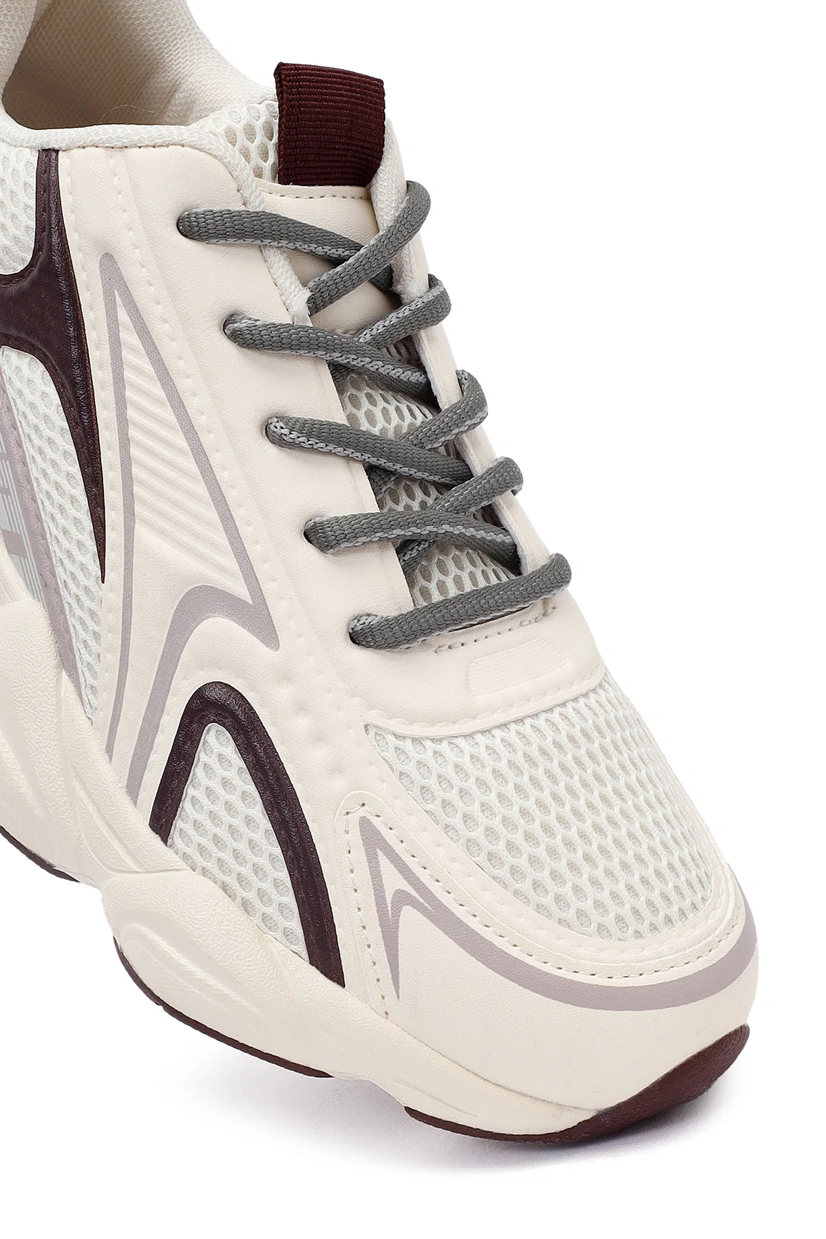 Kadın Bordo Bağcıklı Kalın Tabanlı Sneaker - Image 9