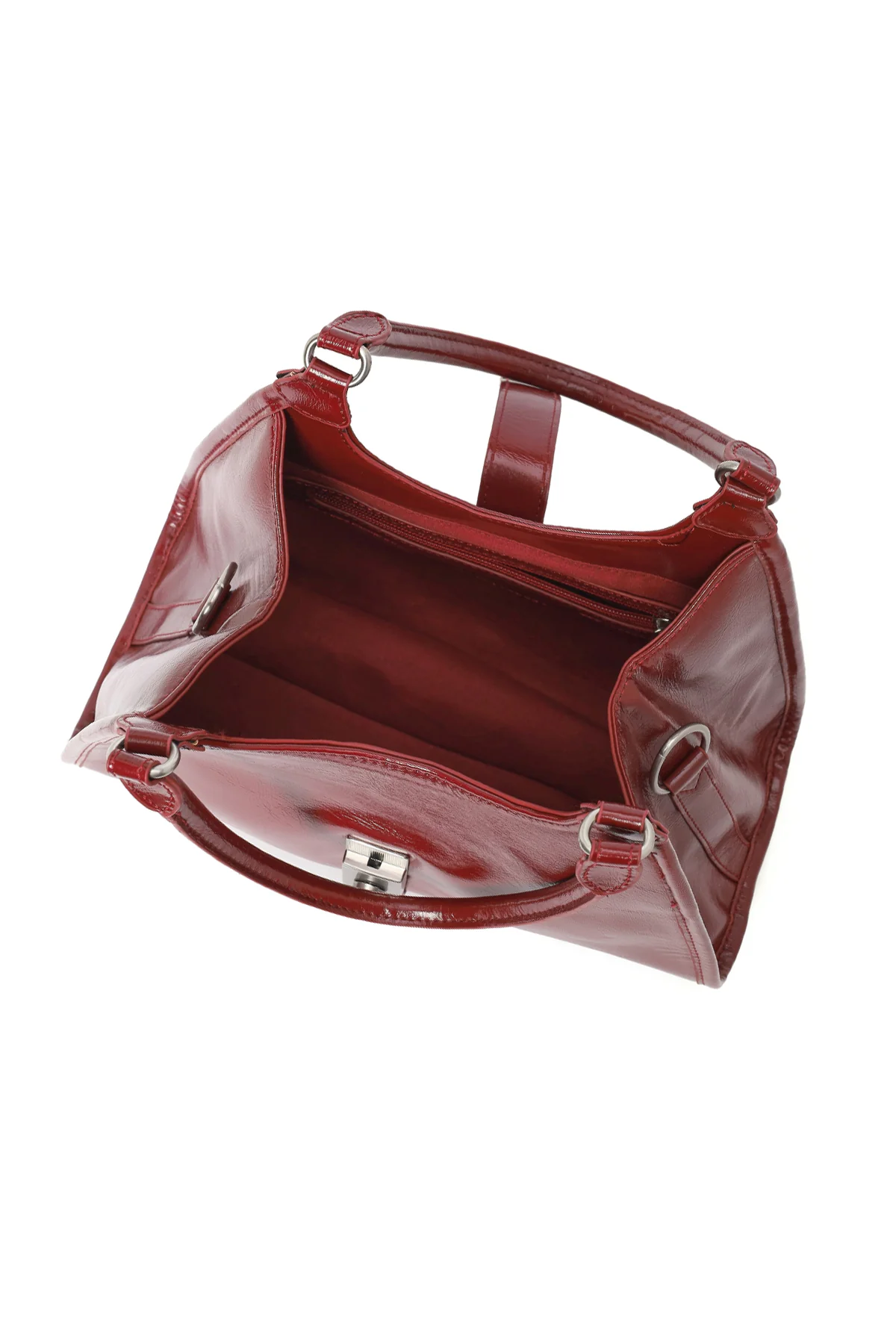 Kadın Bordo Charmlı Omuz Çantası - Image 4