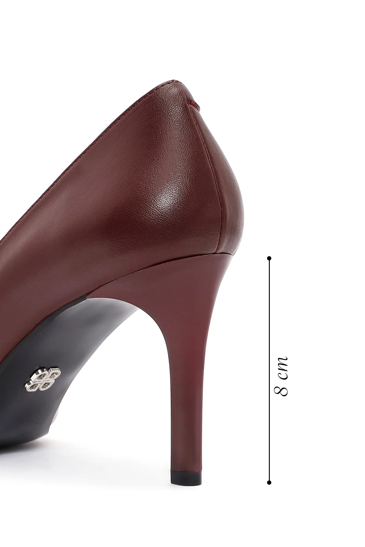 Kadın Bordo İnce Topuklu Deri Stiletto - Image 2