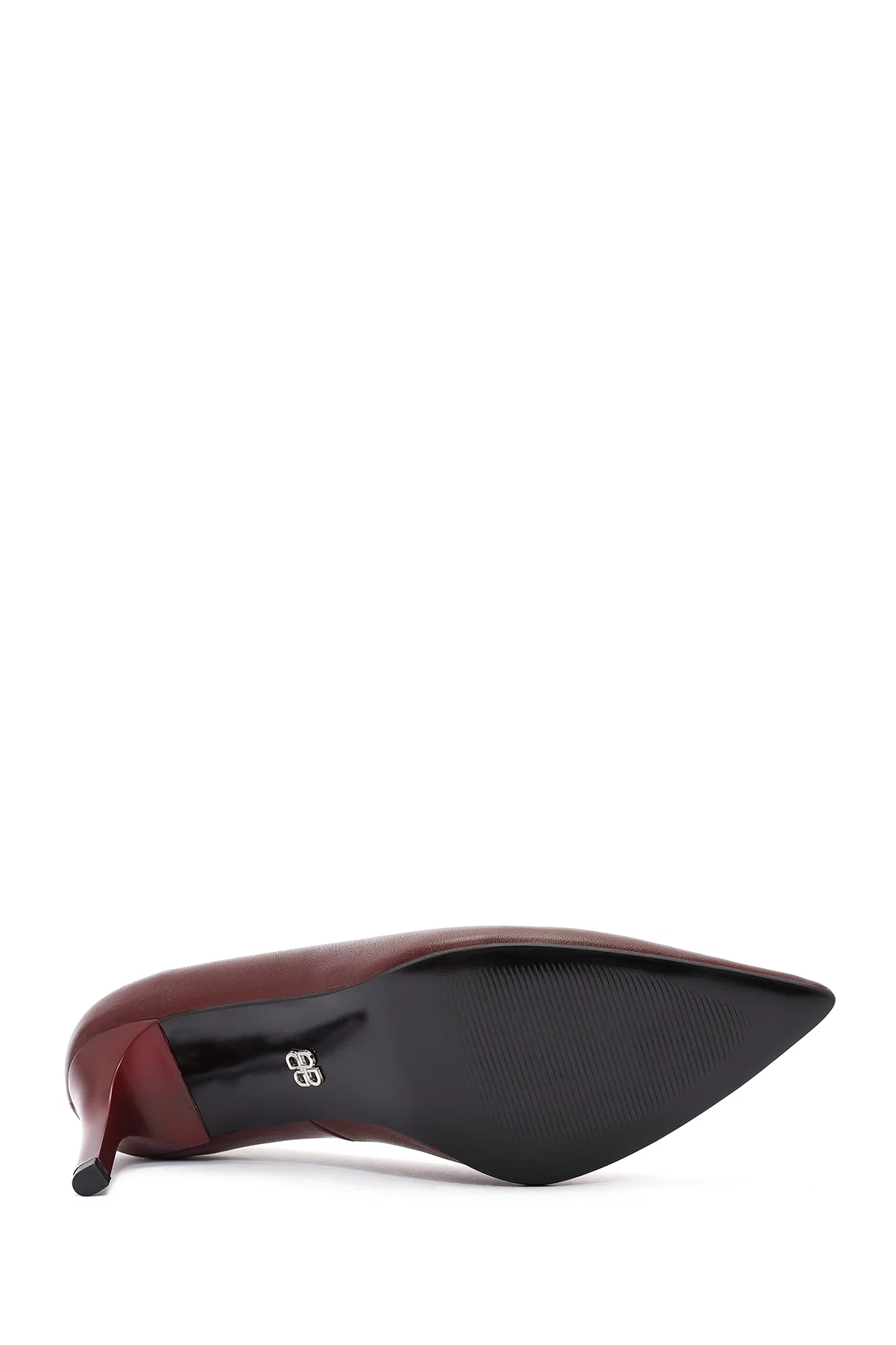 Kadın Bordo İnce Topuklu Deri Stiletto - Image 5