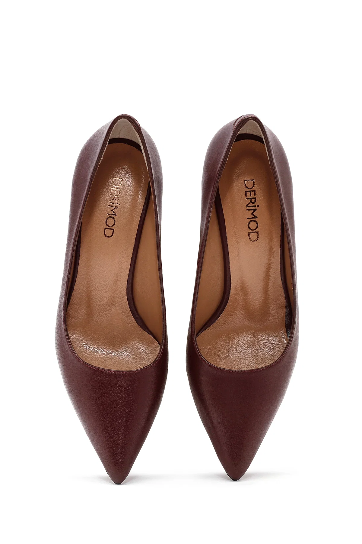 Kadın Bordo İnce Topuklu Deri Stiletto - Image 8