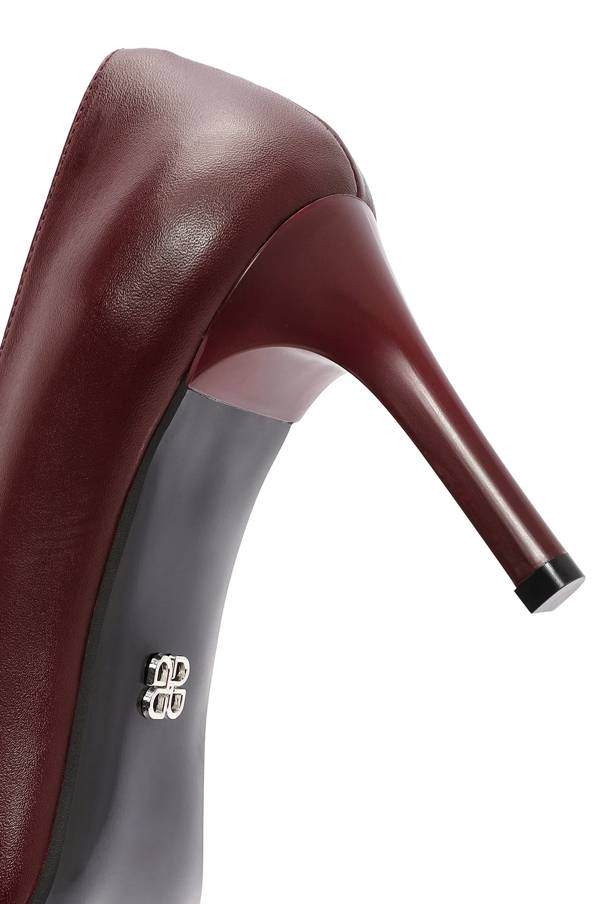 Kadın Bordo İnce Topuklu Deri Stiletto - Image 9