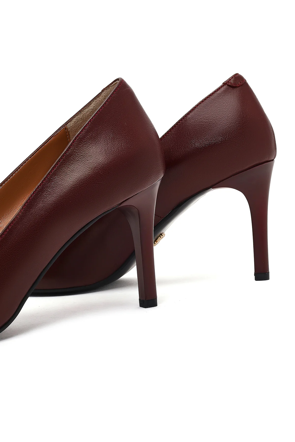 Kadın Bordo İnce Topuklu Deri Stiletto - Image 11