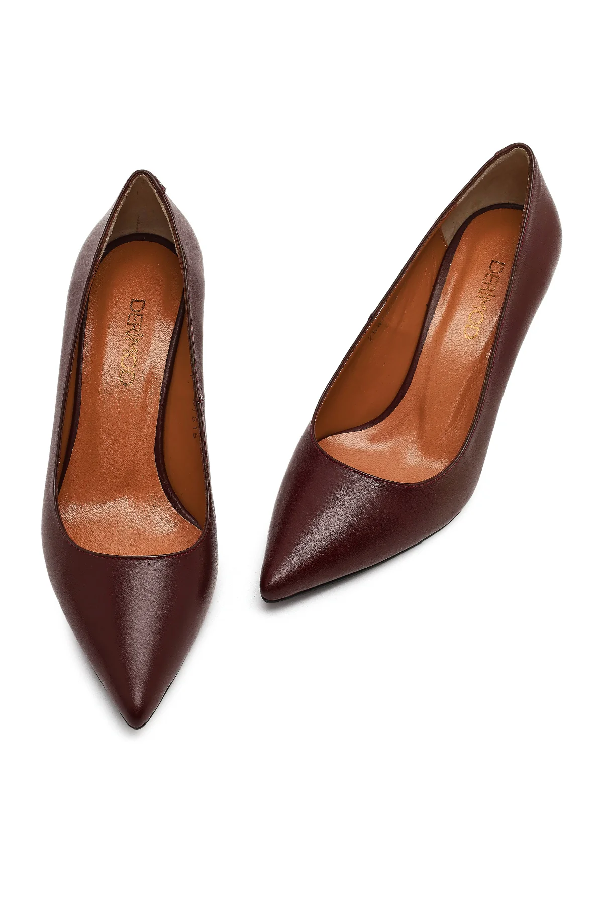 Kadın Bordo İnce Topuklu Deri Stiletto - Image 12