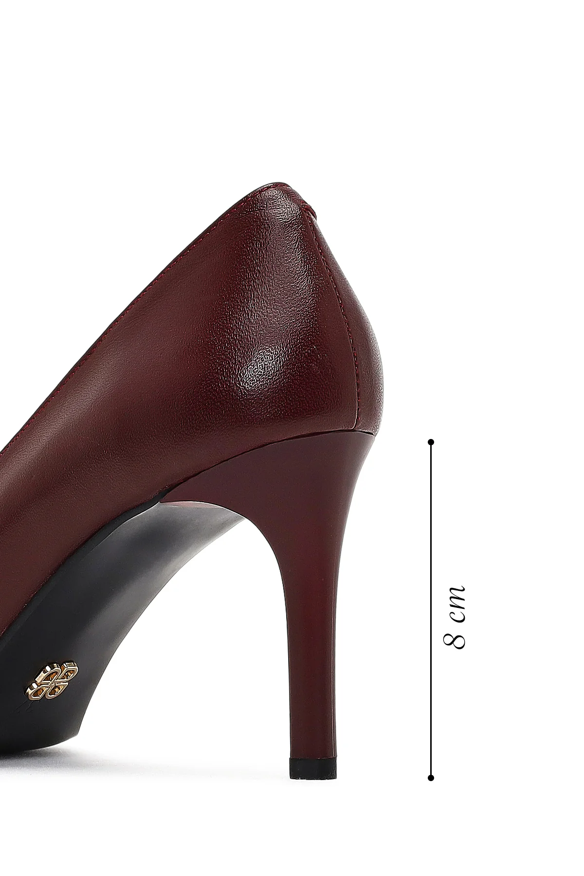 Kadın Bordo İnce Topuklu Deri Stiletto - Image 2