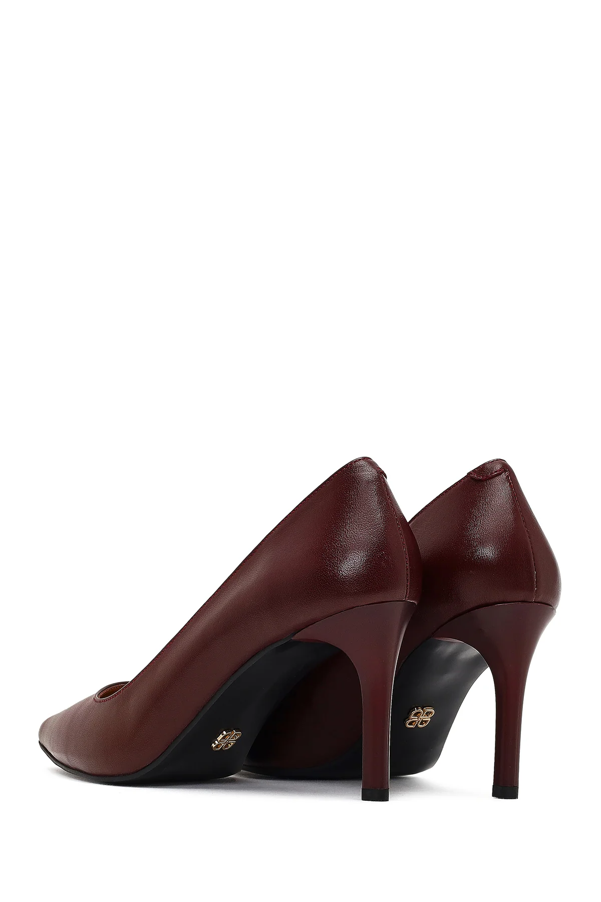 Kadın Bordo İnce Topuklu Deri Stiletto - Image 6