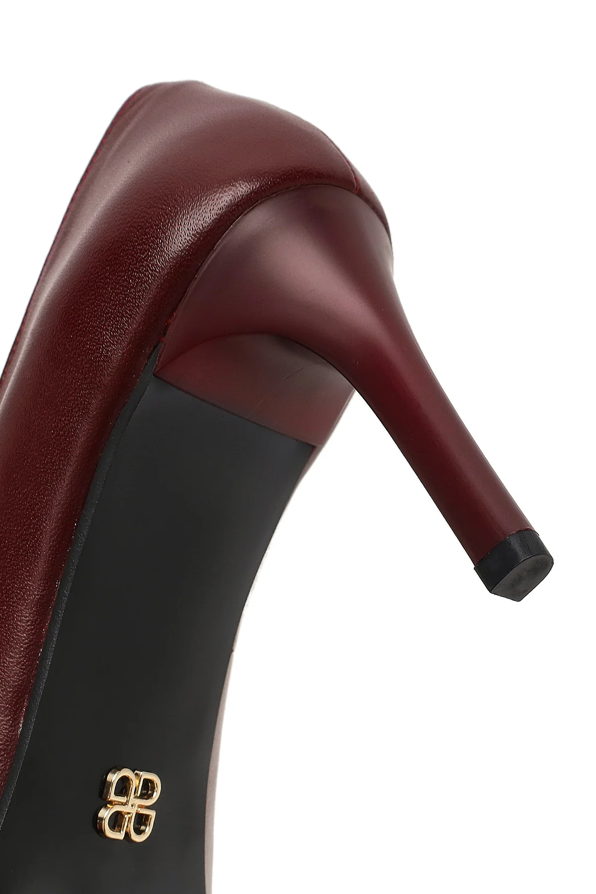 Kadın Bordo İnce Topuklu Deri Stiletto - Image 9