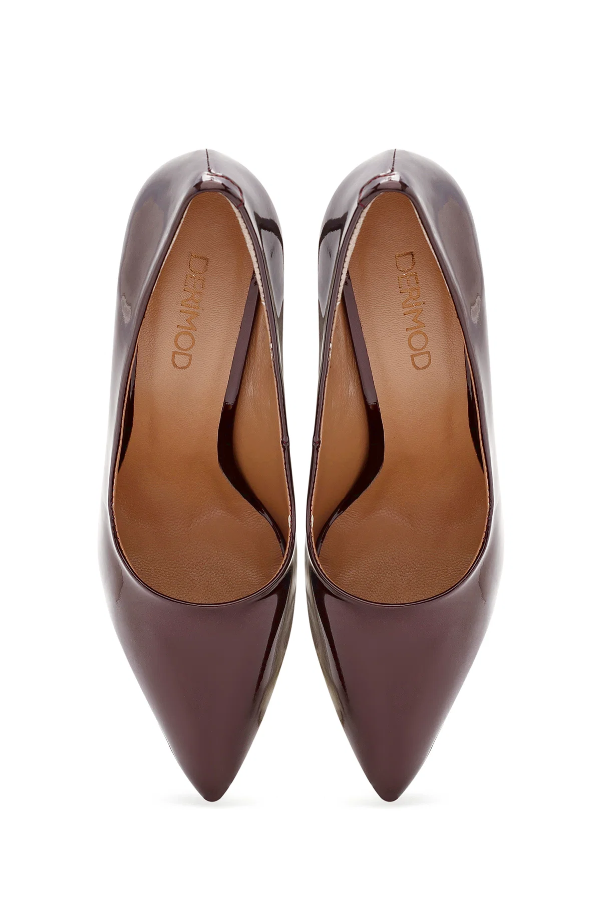 Kadın Bordo İnce Topuklu Rugan Deri Stiletto - Image 7