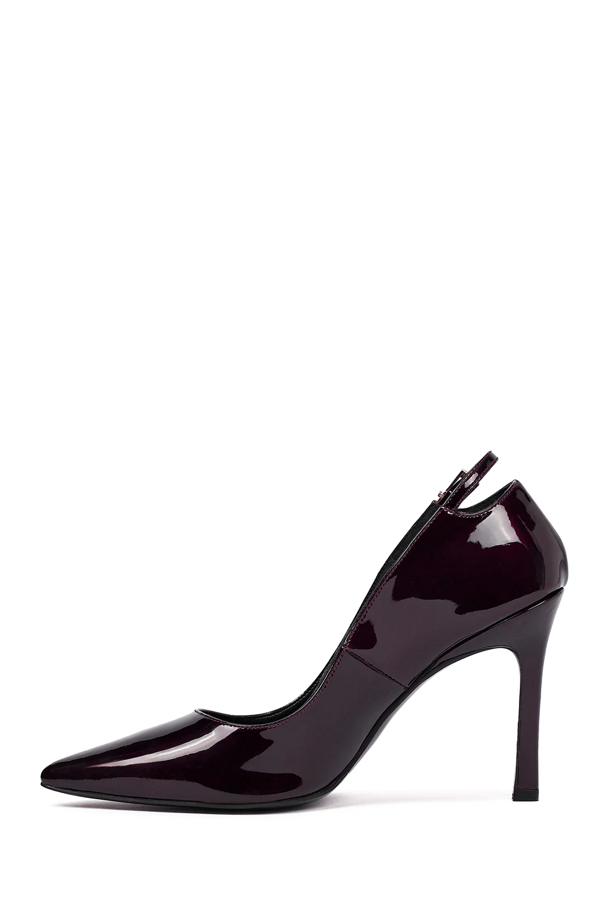 Kadın Bordo İnce Topuklu Rugan Deri Stiletto - Image 4