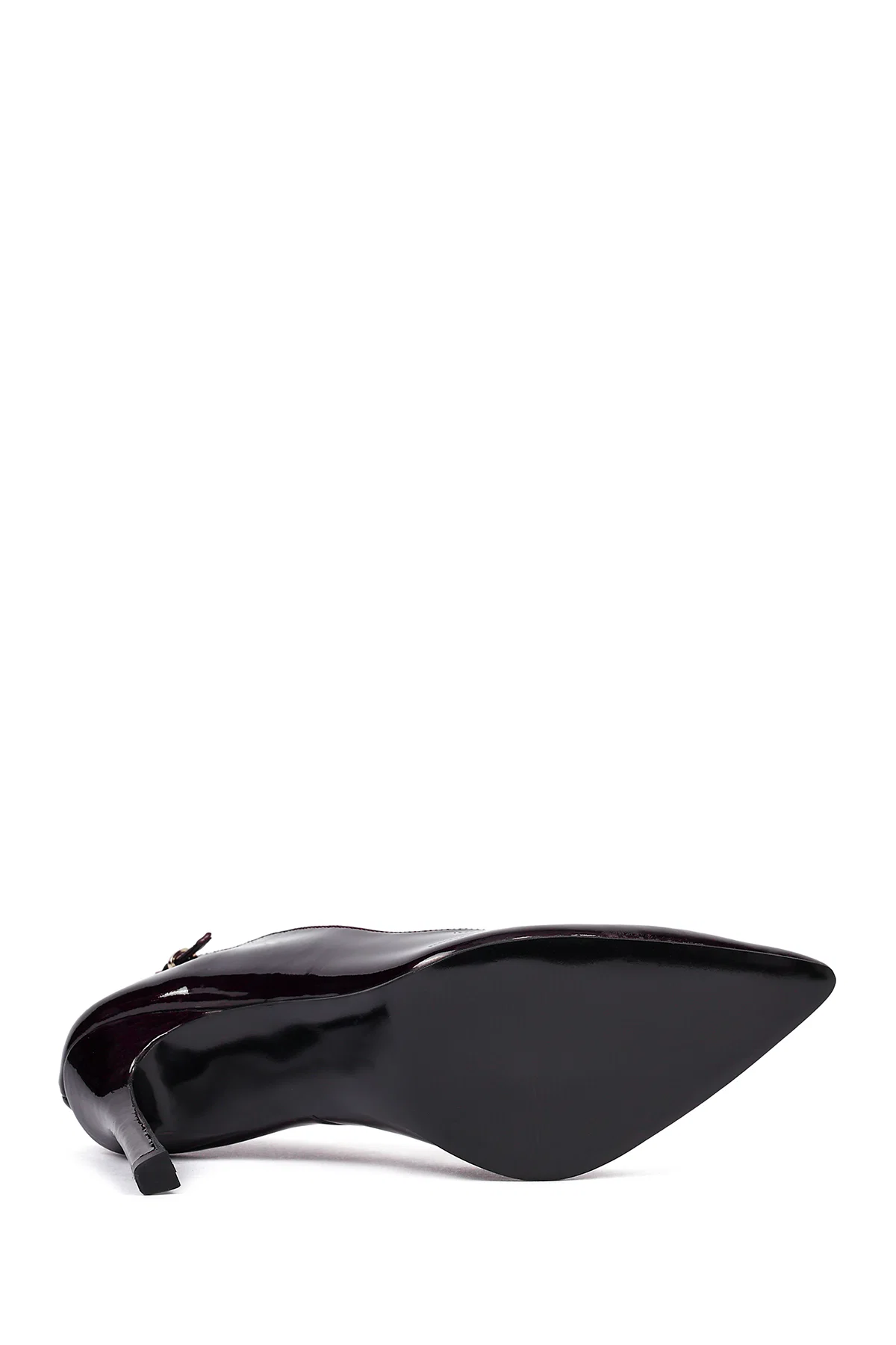 Kadın Bordo İnce Topuklu Rugan Deri Stiletto - Image 5