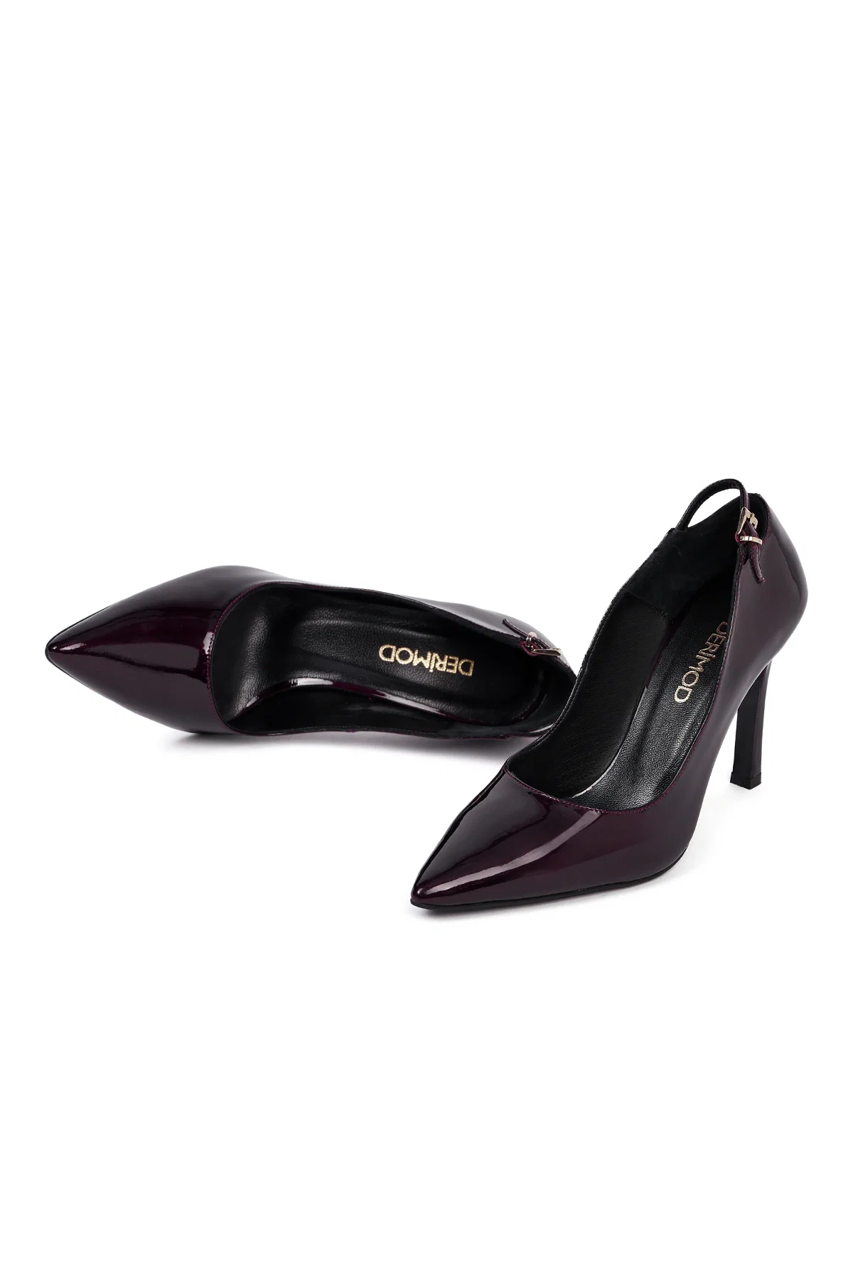 Kadın Bordo İnce Topuklu Rugan Deri Stiletto - Image 9