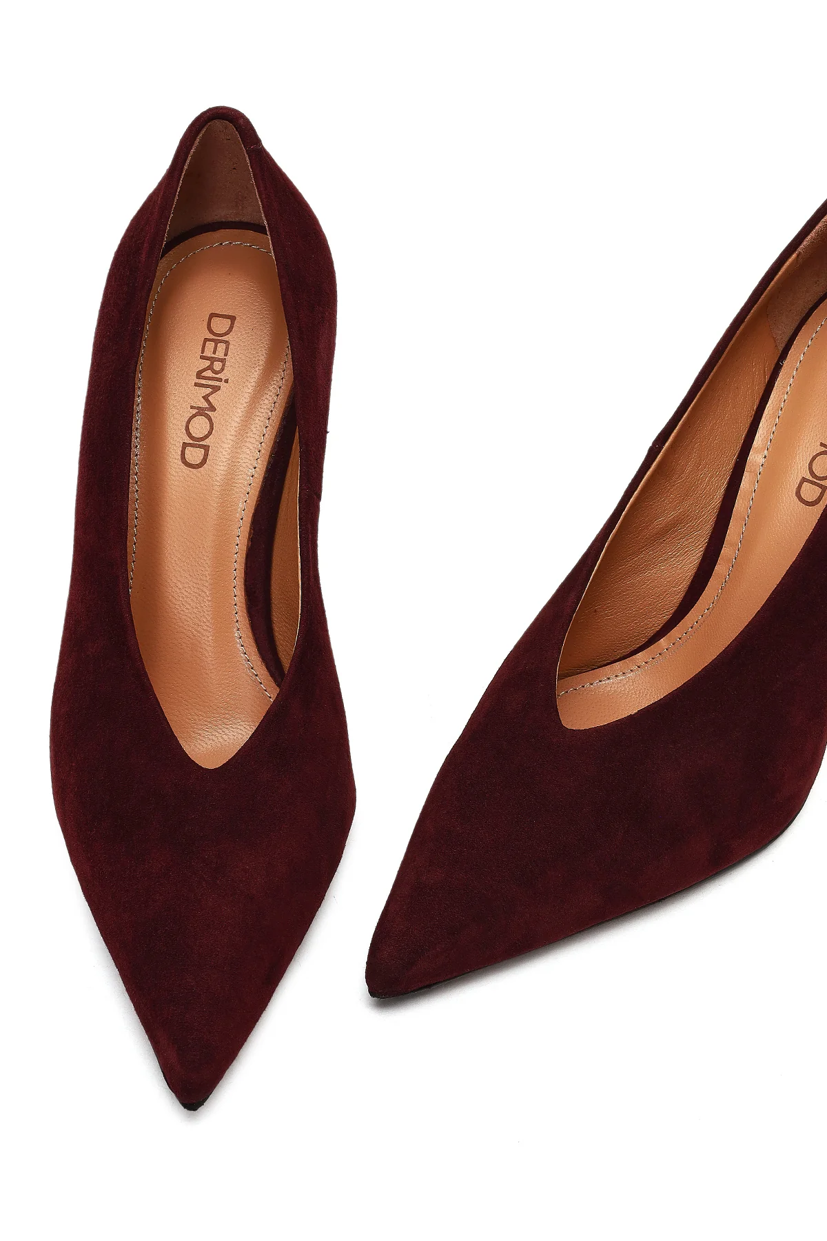 Kadın Bordo İnce Topuklu Süet Deri Stiletto - Image 11