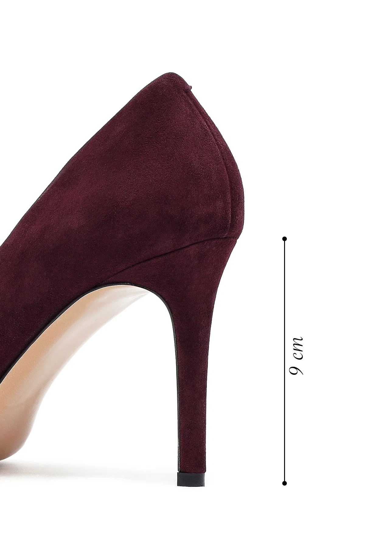 Kadın Bordo İnce Topuklu Süet Deri Stiletto - Image 2