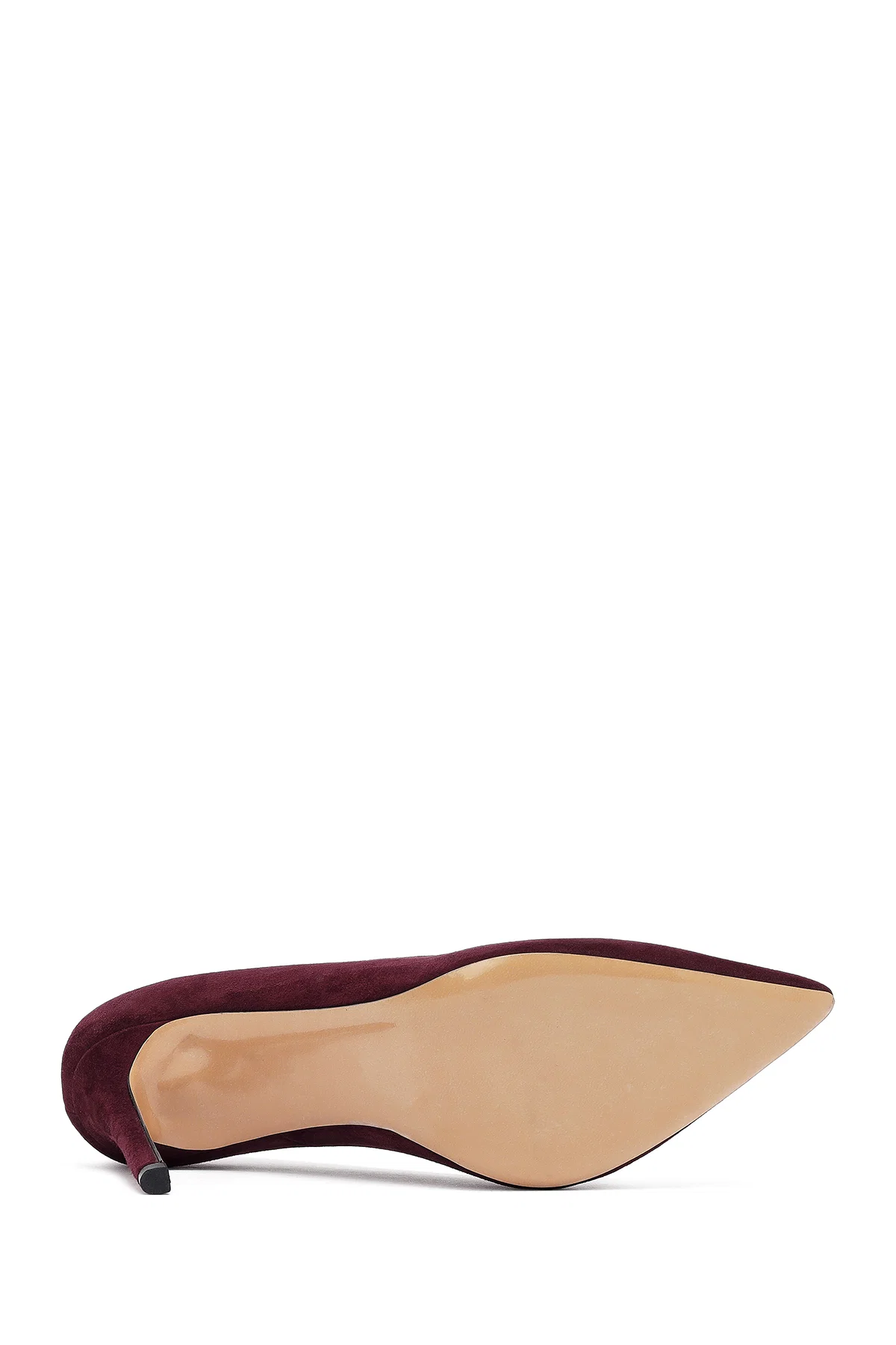 Kadın Bordo İnce Topuklu Süet Deri Stiletto - Image 5