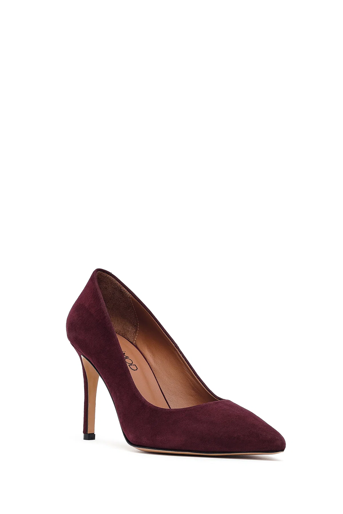 Kadın Bordo İnce Topuklu Süet Deri Stiletto - Image 7