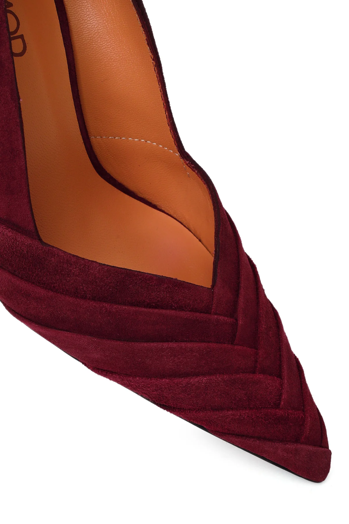 Kadın Bordo İnce Topuklu Süet Deri Stiletto - Image 10