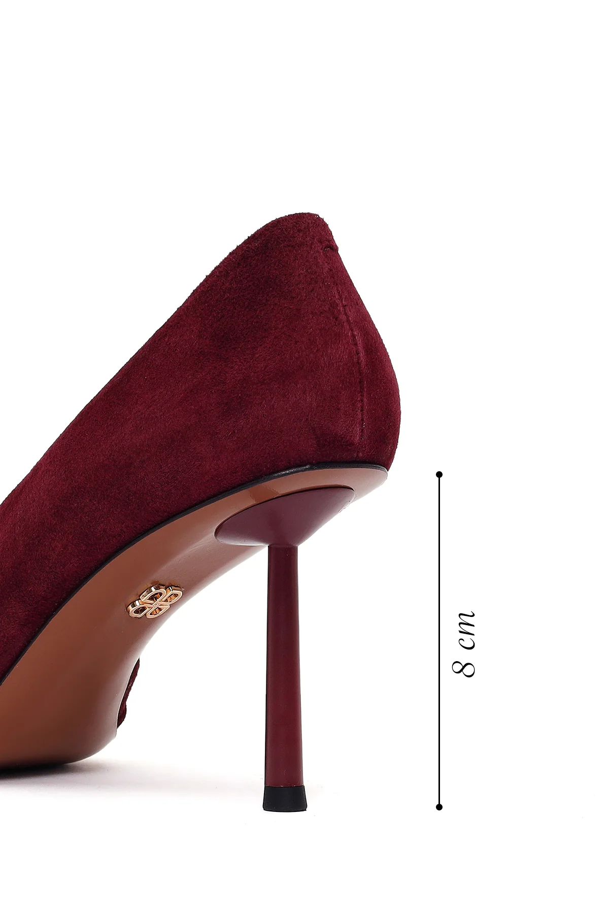 Kadın Bordo İnce Topuklu Süet Deri Stiletto - Image 4