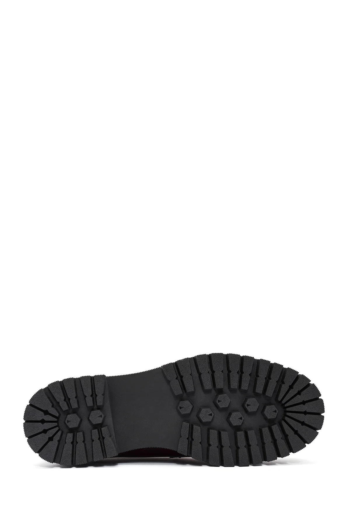 Kadın Bordo Kalın Tabanlı Deri Loafer - Image 4