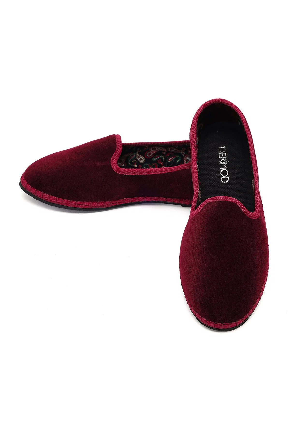 Kadın Bordo Kumaş Loafer - Image 10