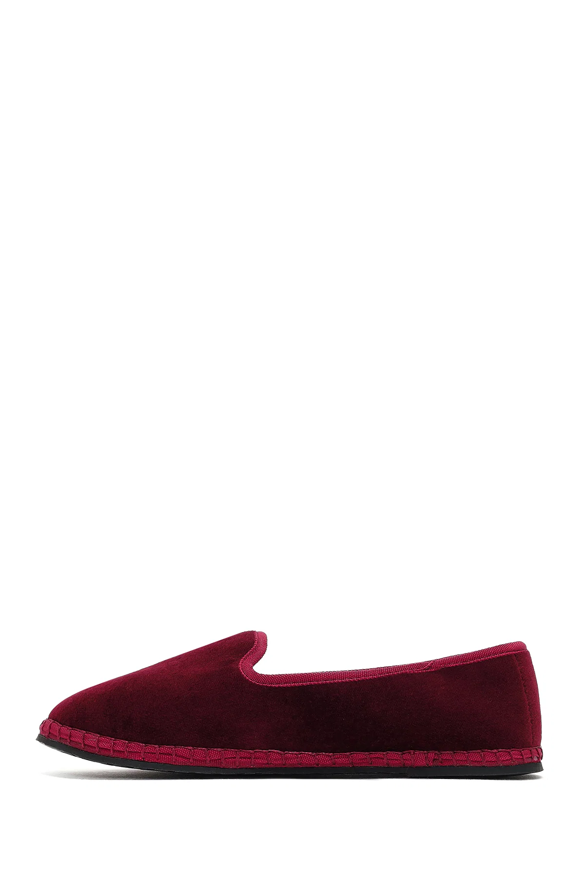Kadın Bordo Kumaş Loafer - Image 2