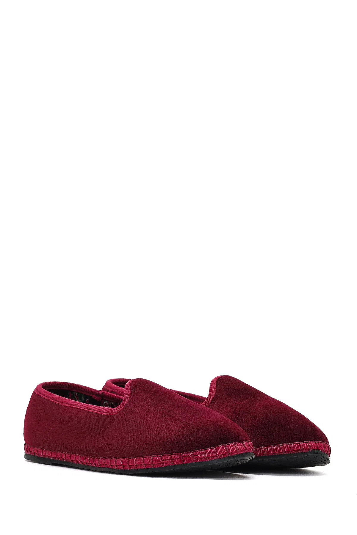 Kadın Bordo Kumaş Loafer - Image 3