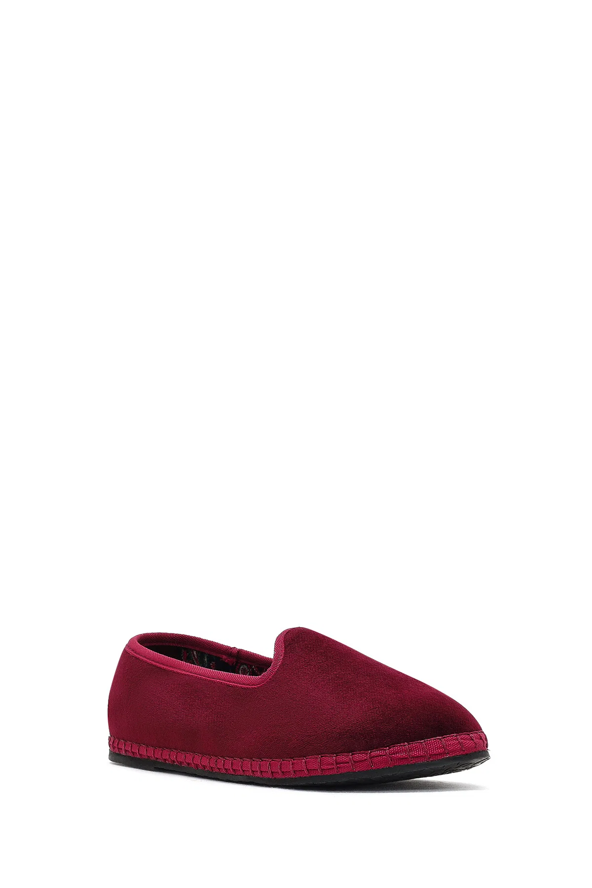 Kadın Bordo Kumaş Loafer - Image 6